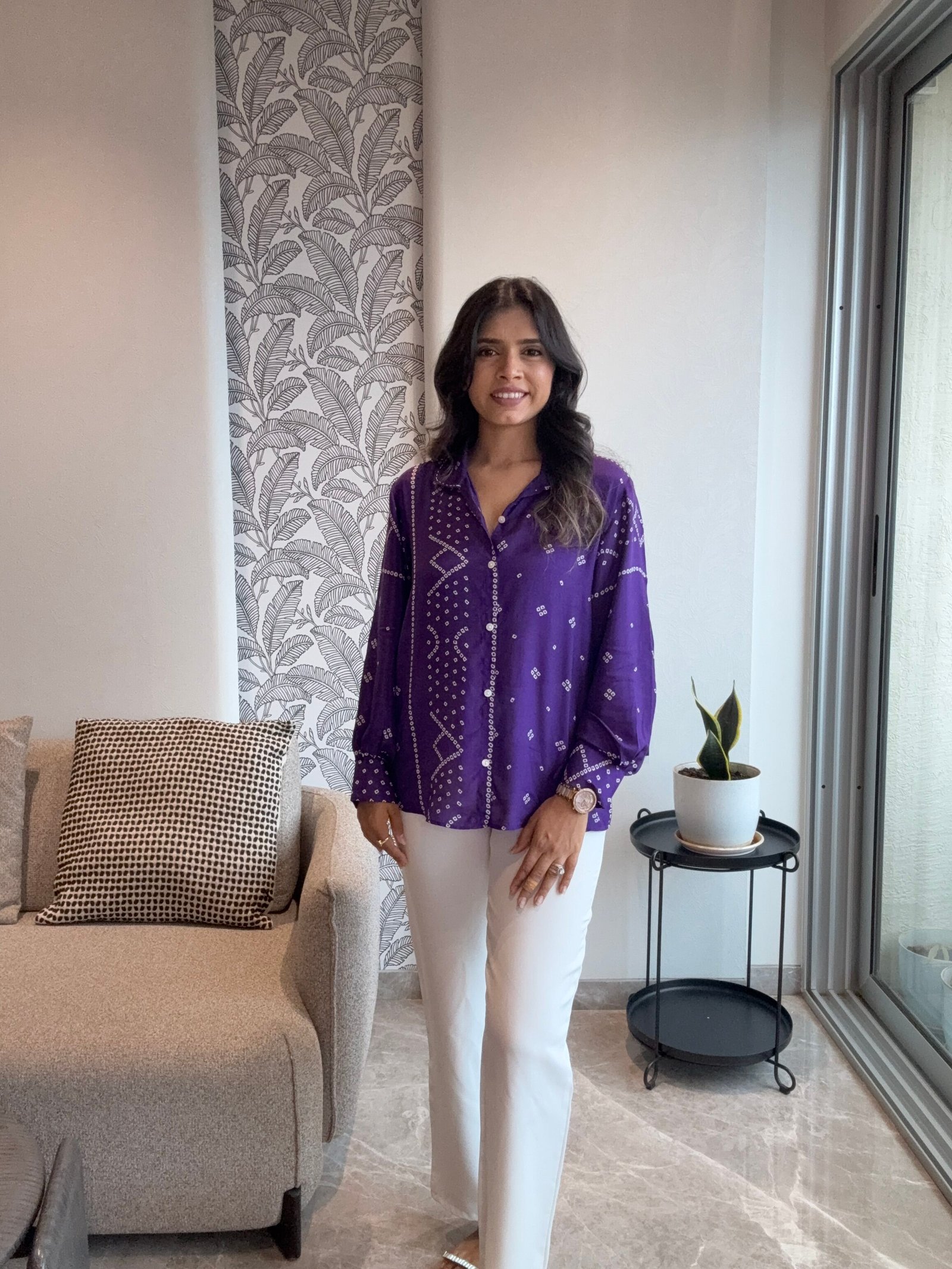 Bandhani Print-Royal Purple